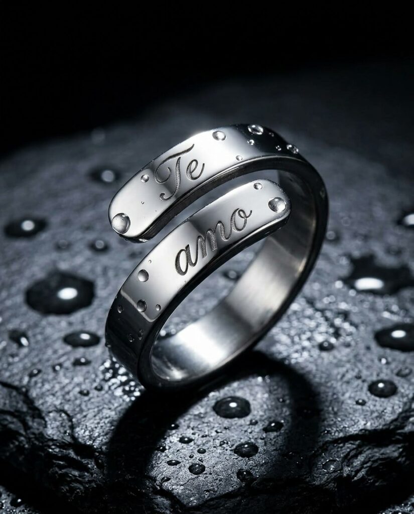 Te Amo - Steel Adjustable Ring