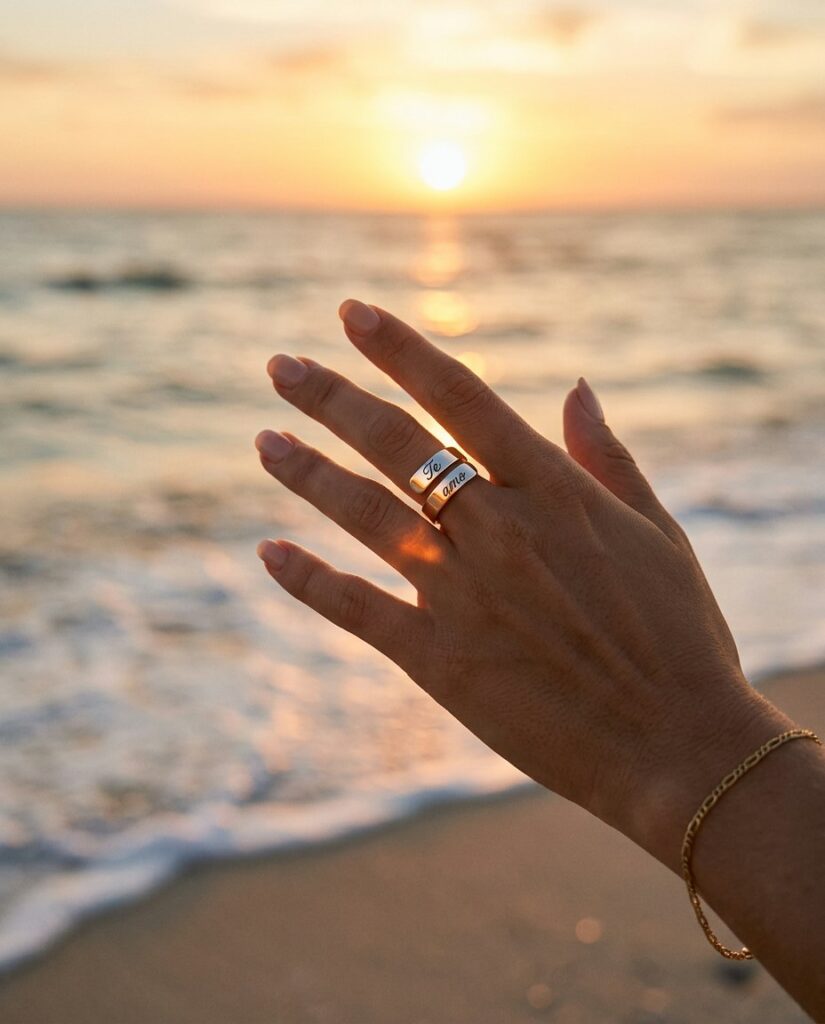 Te Amo - Steel Adjustable Ring