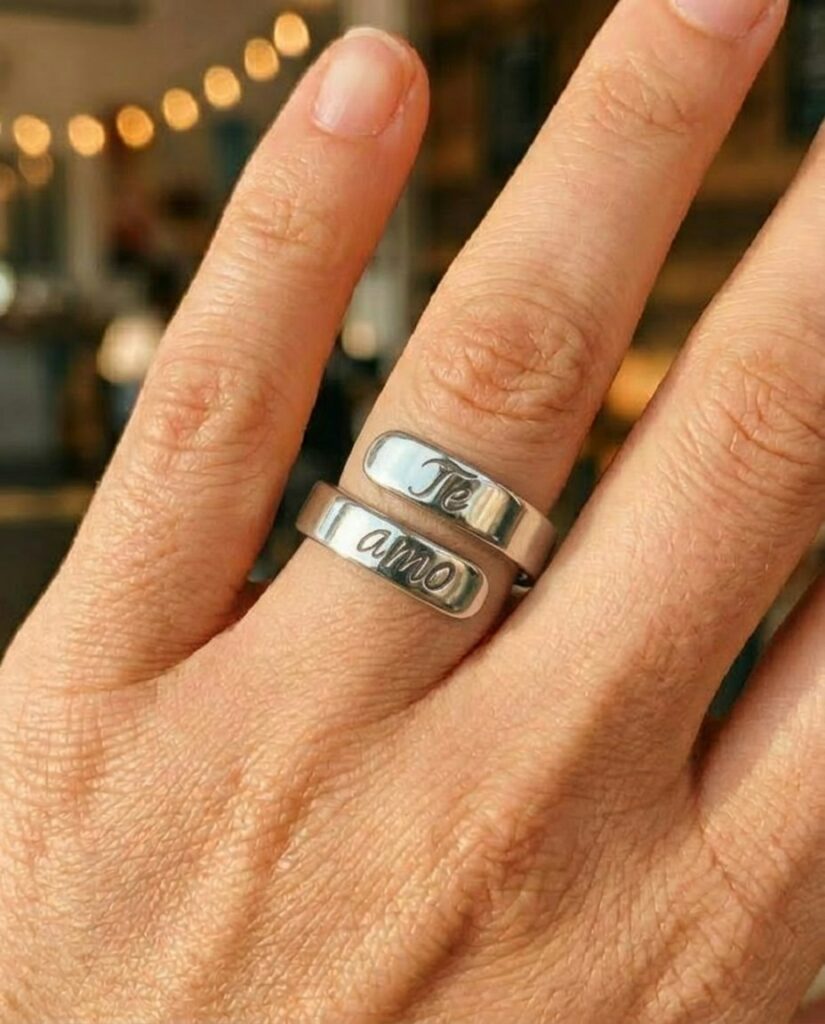 Te Amo - Steel Adjustable Ring