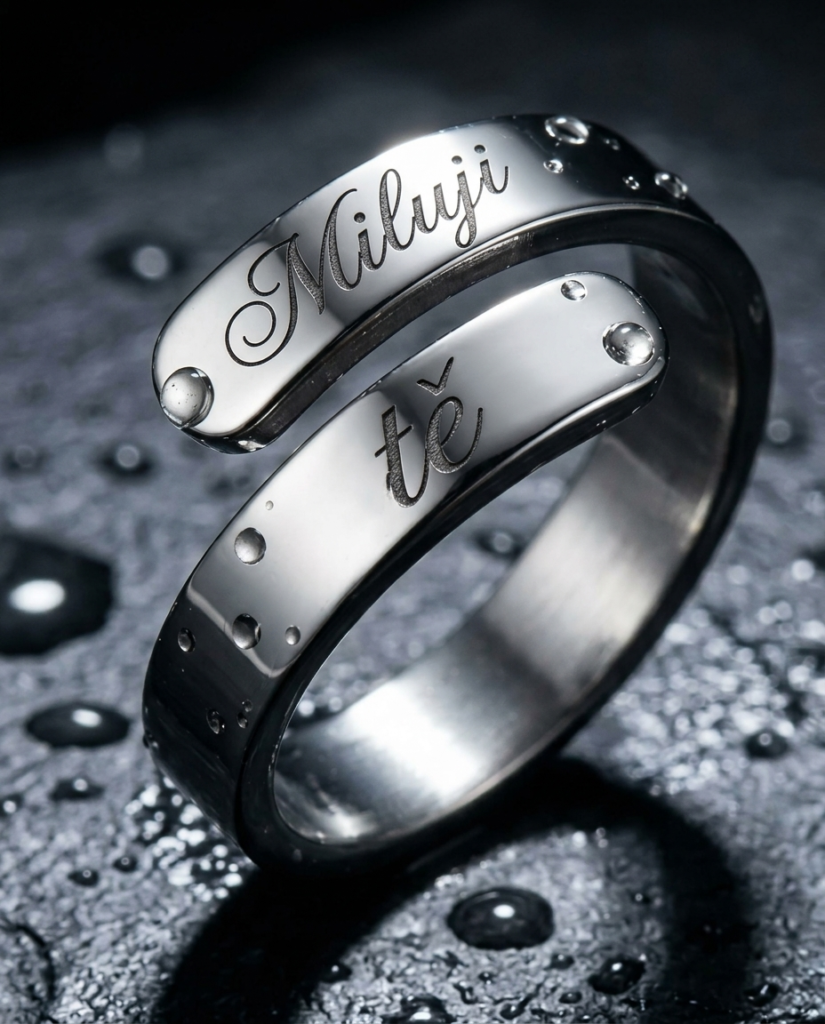 I love you - Steel Adjustable Ring