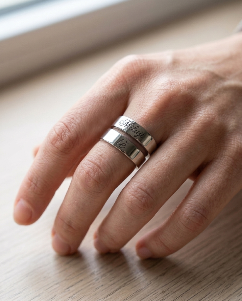 I love you - Steel Adjustable Ring